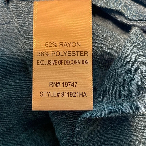 Counterparts Cobalt Blue Boho Lightweight Gauzy Lace Detail Blouse Top Large - Picture 9 of 9